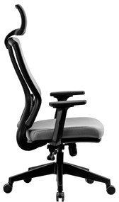 Ello ergonómikus irodai forgószék deréktámasszal, fejtámasszal, 3D Air mesh hálós