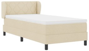Boxspring Ágy Mattal Krém 100x200 cm Textil