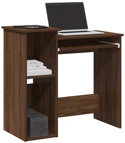 barna tölgy szerelt fa íróasztal polcokkal 84x40x78 cm