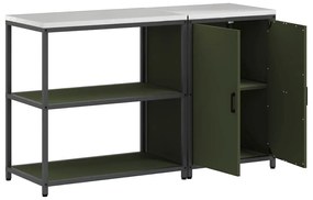 Konyhai Tároló Készlet ajtóval 2 pcs Olajzöld 150 x 50 x 92 cm