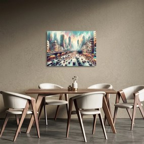 Üveg kép - Városi élet (70x50 cm)