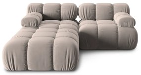 Világosbarna bársony moduláris sarokkanapé (variálható) Bellis – Micadoni