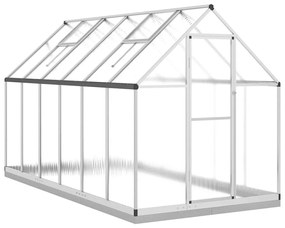 ezüstszínű alumínium melegház alapvázzal 334x169x202 cm