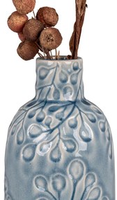 Váza, kerámia, kék, ø12x26 cm