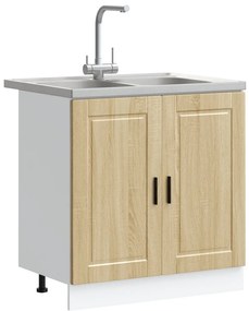 Mosogatószekrény Porto 2 pcs Barna 80 x 46 x 84.5 cm Faanyag