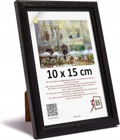 Fa képkeret akril üveggel 10 x 15 cm fekete