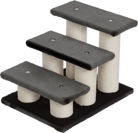 PawHut Állat Lépcső 3 Lépés 34 cm Magas Állat Lépcső Kutyák és Macskák Számára, Macska Lépcső, Kutya Rampa Átjáró Segítség Ágyhoz, Kanapéhoz, Sarokülé