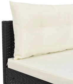 4 részes fekete polyrattan kerti társalgó szett