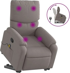 vidaXL tópszínű szövet dönthető masszázs- és állófotel
