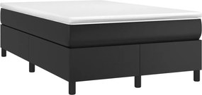 vidaXL fekete műbőr rugós ágy matraccal 120x190 cm