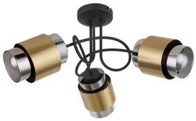 Globo 15560-3D - Felületre szerelhető csillár  MILLEY 3xE27/40W/230V fekete/réz