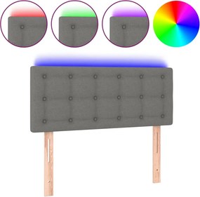 vidaXL sötétszürke szövet LED-es fejtámla 80 x 5 x 78/88 cm