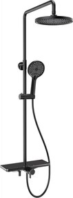 Mexen Frost felületre szerelhető zuhanykészlet esőztetővel és csappal, fekete - 78111-70