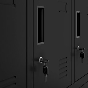 ROBERT fémszekrény 1360 x 1720 x 450 mm, fekete