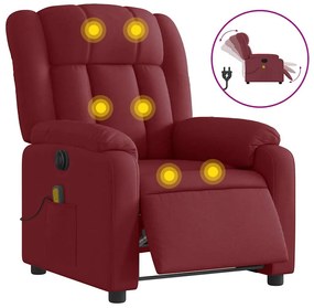 vidaXL bordó szövet elektromos dönthető masszázsfotel