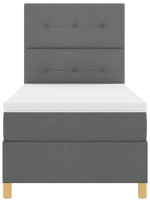 Box Spring Ágy Matracával Sötétszürke 90x200 cm Szövet