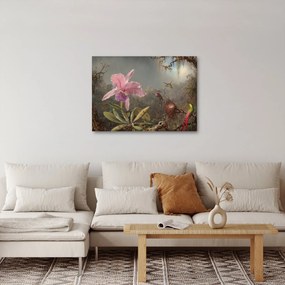 Kép - Martin Johnson Heade, Cattleya Orchid and Three Hummingbirds, reprodukciók (70x50 cm)