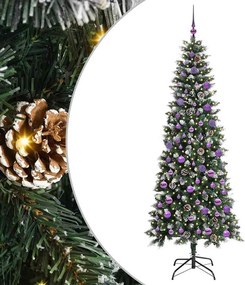 vidaXL Mű karácsonyfa 300 LED-del Zöld 210 cm PVC és Műanyag és Acél