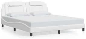 fehér műbőr ágykeret Viana matrac nélkül 180x200 cm