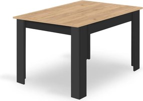 AKCIÓ MADO étkezőasztal fekete, tölgyfa decor asztallappal 120x80cm II. osztály