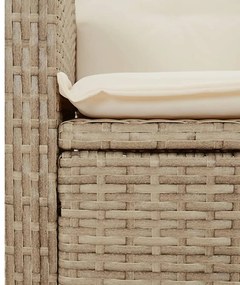 5 részes bézs polyrattan kerti étkezőgarnitúra párnákkal