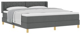 Boxspring ágy matraccal, sötétszürke színben, 180 x 200 cm, szövet.