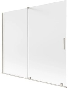 Mexen Velar, 2 szárnyas eltolható kádparaván 180 x 150 cm, 8 mm-es mattüveg, csiszolt acél, 896-180-000-31-97
