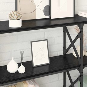 Konzolasztal Musta tammi 156 x 28 x 80,5 cm Faanyag