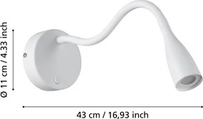 Eglo 901819 - LED flexibilis fali lámpa OLIVANDINO LED/3,8W/230V fehér