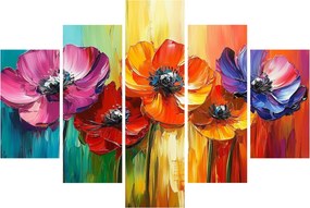 Kép - Öt színes virág (150x105 cm)