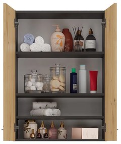 Pola mini DD felső fürdőszoba szekrény, antracit-tölgy