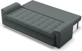 Tokio kanapéágy, bársony, szürke