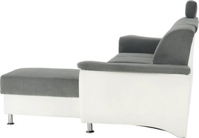 Kissarok, textilbőr fehér/szövet szürke, jobbos, SANTIAGO