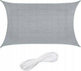 Napvitorla 3m x 4m téglalap alakú Relaxdays Világosszürke