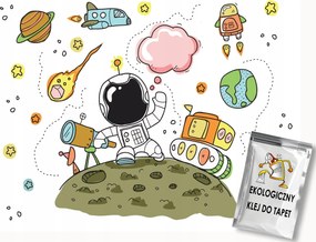 Fotótapéta Flizelina Gyerekek Űrhajós Űr Bolygók Rakéta 250x175 ragasztó