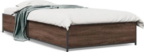 vidaXL barna tölgyszínű szerelt fa és fém ágykeret 75 x 190 cm