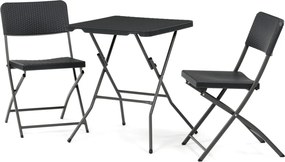 Kerti bútor szett 1+2, műanyag, szürke, AZS-L2161 GREY