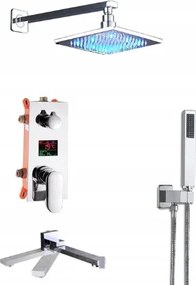 Süllyesztett Kijelzős Led Esőztető Szett 25CM Króm