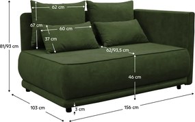 Kihúzható kanapé, zöld, jobbos, LIAMI