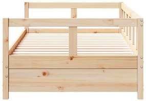 természetes színű tömör fenyőfa kanapéágy 80 x 200 cm