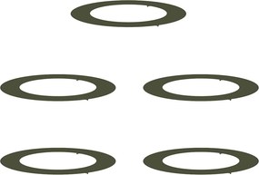 vidaXL Alkalmas lapos fa gyűrűkhez 5 pcs Oliva zöld Ø60 / 90 cm Acél