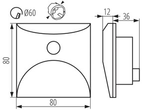 Kanlux 39141 - LED lépcsőlámpa mozgásérzékelővel EXIN 2,5W/230V 4000K IP65 fehér szögletes
