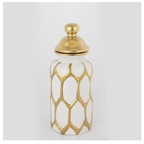 Eurolamp Kerámia tégely 31x12,5 cm arany/fehér 752-20103