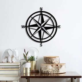 Compass fém fali dekoráció, 55×55 cm