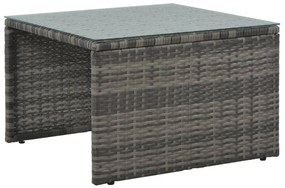 3-részes szürke polyrattan kerti bútorszett párnákkal