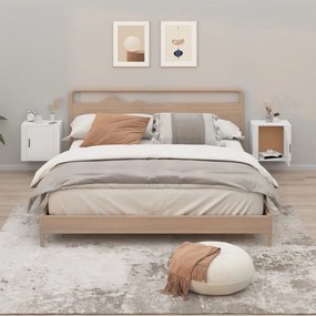 2 db magasfényű fehér fali éjjeliszekrény 50x30x47 cm