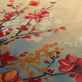 Kép - Virágzó fa (órával) (90x30 cm)