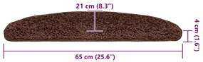 20 db barna, félkör alakú, nagy lépcsőszőnyeg 65 x 21 x 4 cm