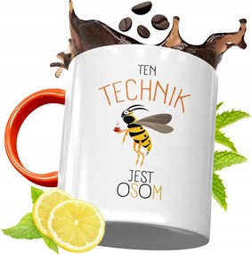 Narancssárga Bögre Technikus Ajándék fényképes nyomtatással