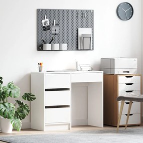 Fehér Íróasztal Fehér MDF Közepes Tárolás Fehér Íróasztal